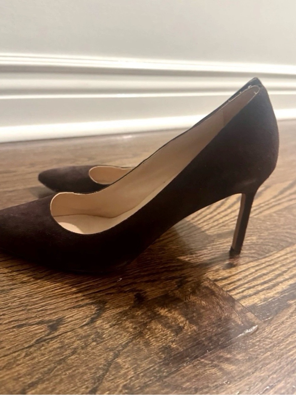 Manolo Blahnik Dark Brown Suede Pointed-Toe Stiletto Pumps